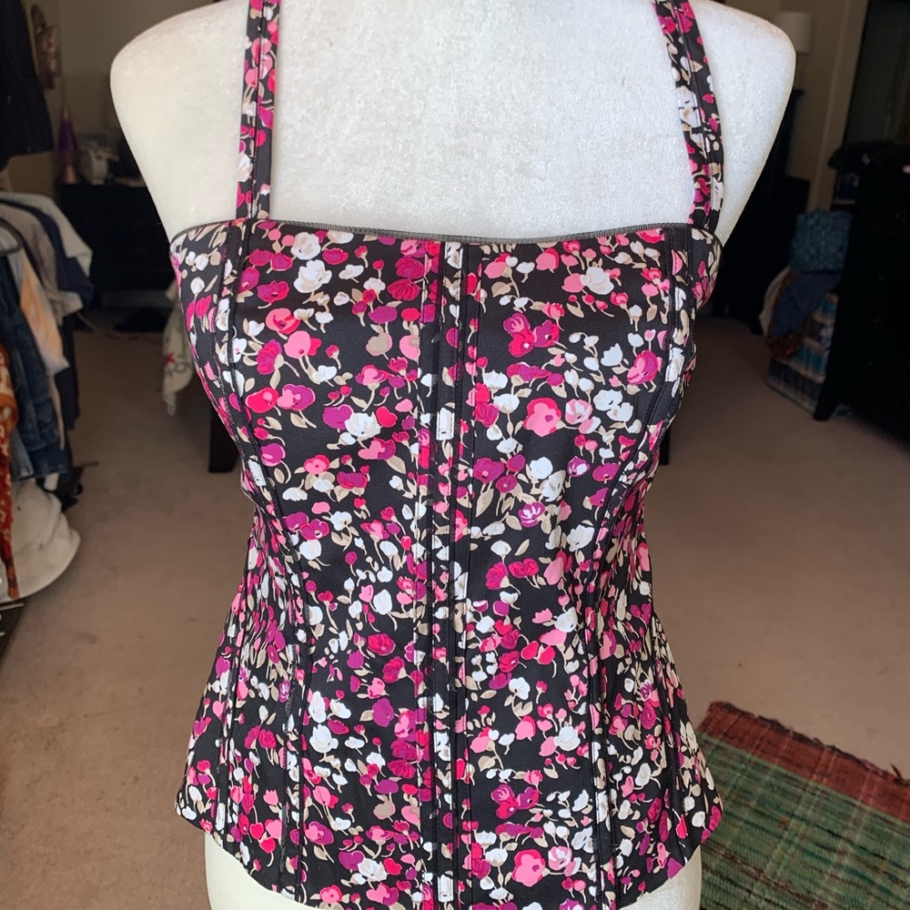 White House Black Market Floral Corset